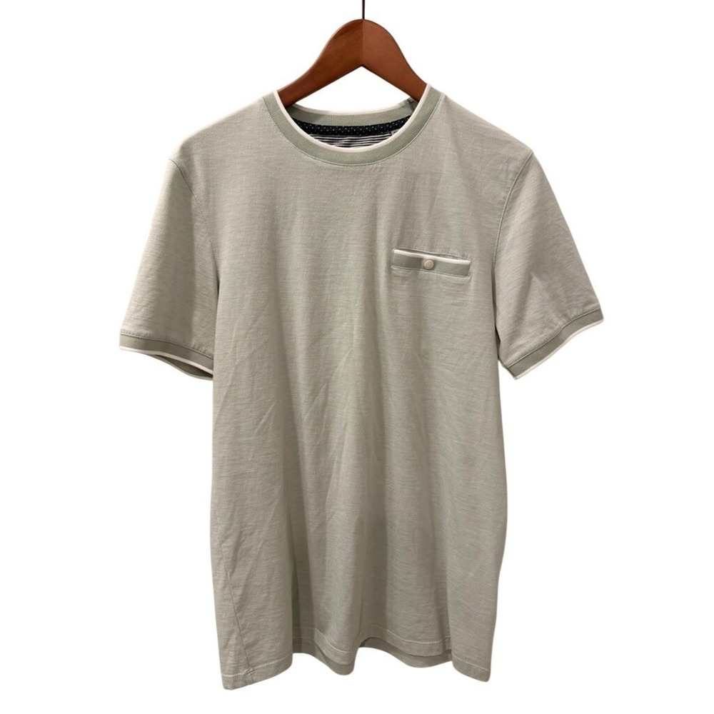 Ted Baker Pocket T-Shirt Mens Size 2 Mint Green Short Sleeve Crew Neck Tee
